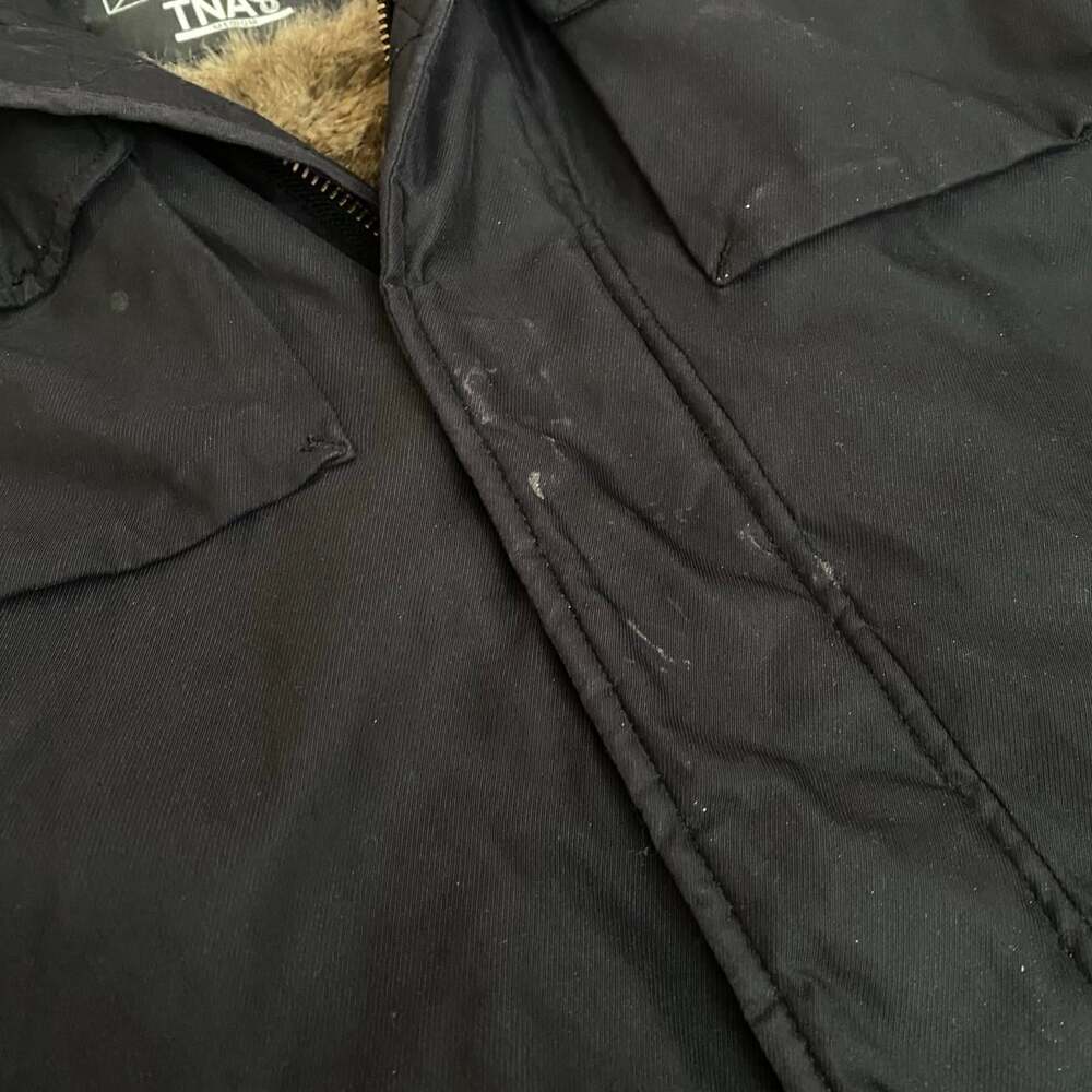 vintage 2000s aritzia TNA black fur lined parka jacket - Picture 7 of 7